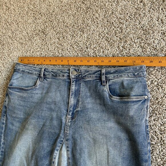 Wash Lab Womens  Size 34 Denim Maxi Skirt With Frayed Hem & Contrast Panels - Picture 7 of 11